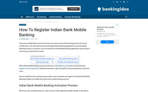 How To Register Indian Bank Mobile Banking - BankingIdea.org