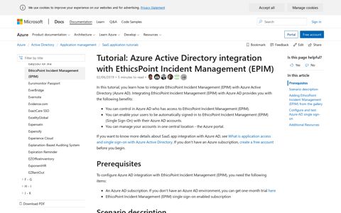 Tutorial: Azure Active Directory integration with EthicsPoint ...