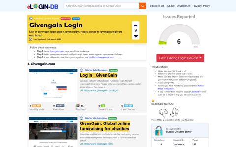 Givengain Login - A database full of login pages from all over ...