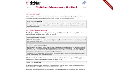 9.2. Remote Login - The Debian Administrator's Handbook