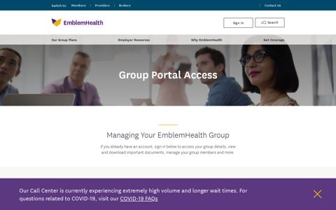 Group Portal Access | EmblemHealth