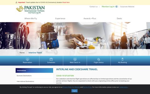 Interline Travel - Pakistan International Airlines - PIA