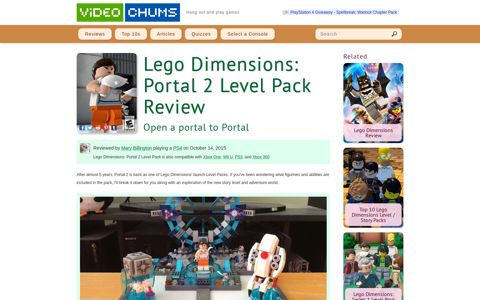 Lego Dimensions: Portal 2 Level Pack Review | Open a portal ...