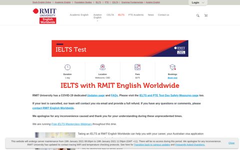 IELTS Test Melbourne, Australia | RMIT English Worldwide