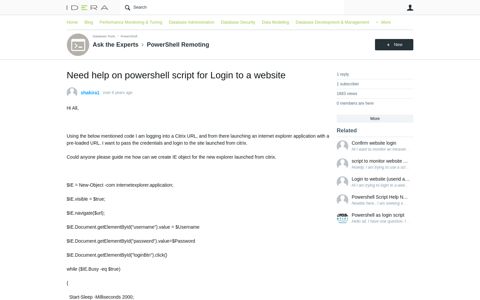 Need help on powershell script for Login to a website ...