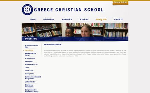 Parent Info - Greece Christian School