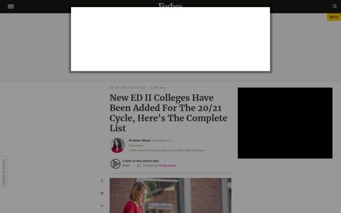 New ED II Colleges Have Been Added For The 20/21 Cycle ...