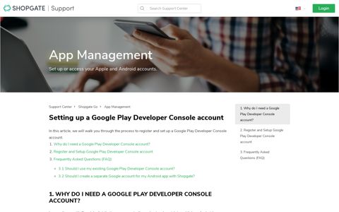 Setting up a Google Play Developer Console account ...