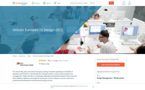 Istituto Europeo Di Design (IED) | University Info | 32 Masters ...
