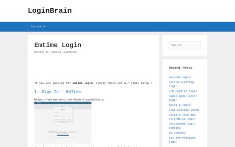 Emtime - Sign In - Emtime - LoginBrain
