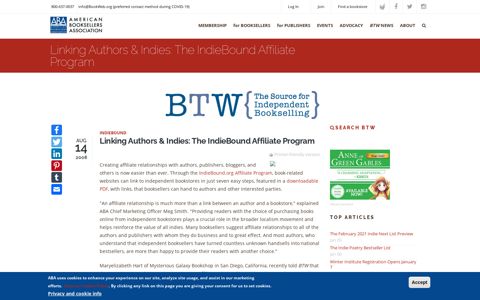 Linking Authors & Indies: The IndieBound Affiliate Program ...