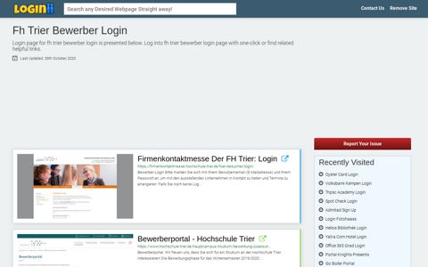 Fh Trier Bewerber Login - Loginii.com