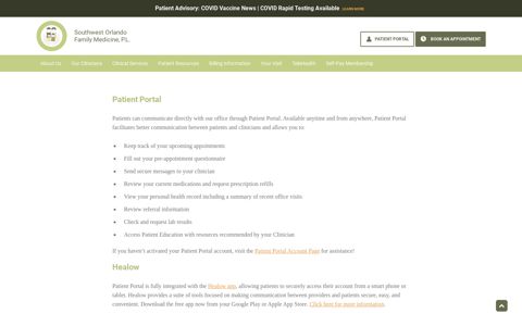 Patient Portal : Southwest Orlando Family Medicine, P.L.