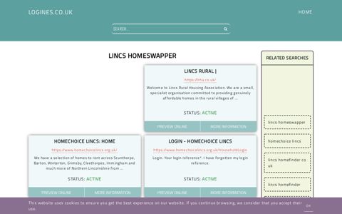 lincs homeswapper - General Information about Login