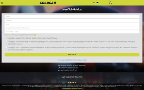 I want to join Club Goldcar