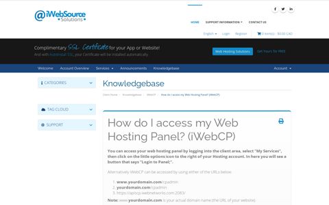 Knowledgebase - How do I access my ... - iWebSource Solutions