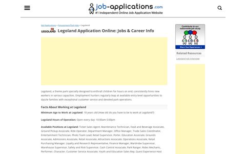 Legoland Application, Jobs & Careers Online