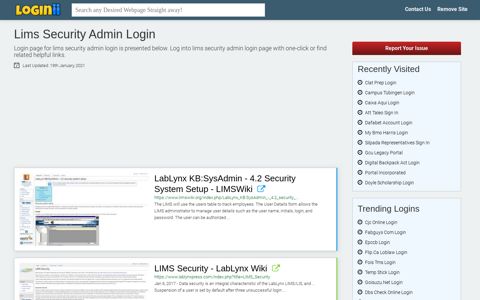 Lims Security Admin Login - Loginii.com