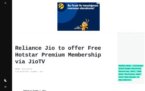 Reliance Jio to offer Free Hotstar Premium Membership via ...