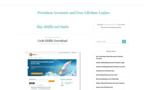 hitfile.net login – Premium Accounts and Free Lifetime Logins