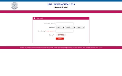 JEE(Advanced) 2019: View Result - JoSAA