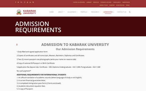 Admission Requirements – Welcome to Kabarak University ...