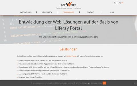 Entwicklung der Web-Lösungen auf der Basis von Liferay Portal