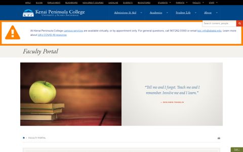 Faculty Portal | Faculty Portal | Kenai Peninsula College