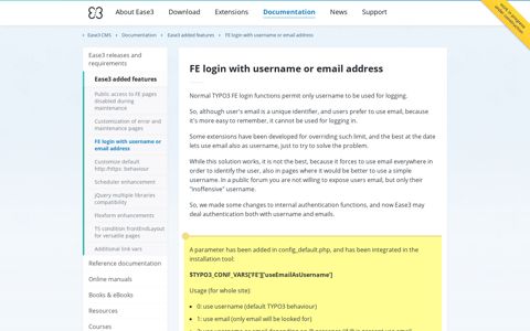 FE login with username or email address - Ease3