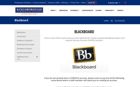 Blackboard - Kingsborough Community College - CUNY