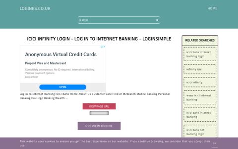 Icici Infinity Login - Log in to Internet Banking - LoginSimple ...