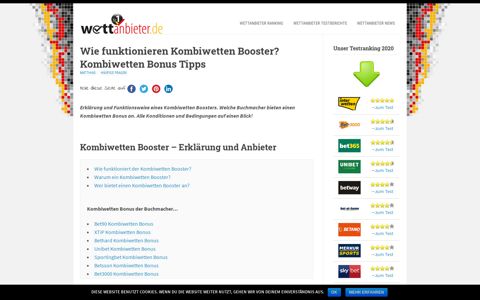 Kombiwetten Booster - Erfahrungen - Wettanbieter.de