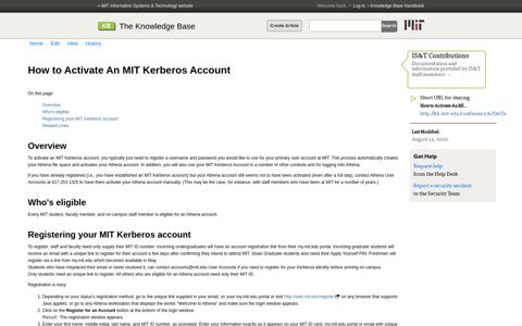 How to Activate An MIT Kerberos Account - IS&T Contributions ...