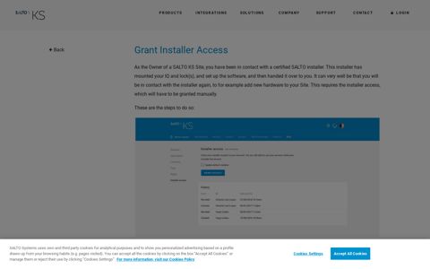 Grant Installer Access - SALTO KS Support
