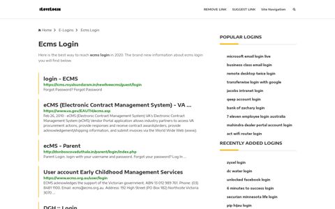 Ecms Login ❤️ One Click Access - iLoveLogin
