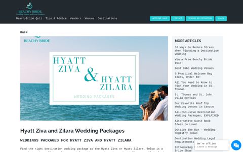 Hyatt Ziva and Hyatt Zilara Wedding Packages | Beachy Bride