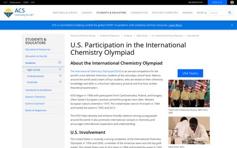 U.S. Participation in the International Chemistry Olympiad ...