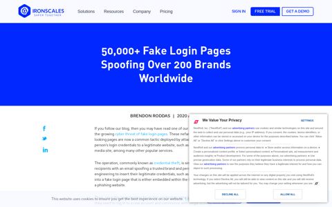 Fake Login Pages Spoof Over 200 Brands | IRONSCALES