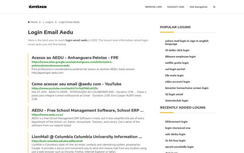 Login Email Aedu ❤️ One Click Access - iLoveLogin