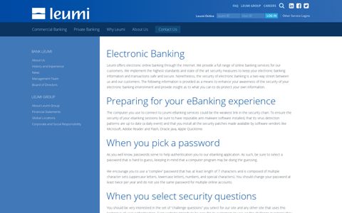 Electronic Banking | Bank Leumi - Bank Leumi USA