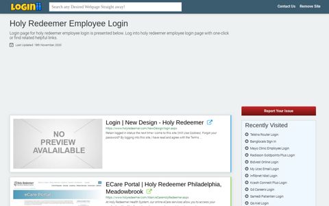 Holy Redeemer Employee Login - Loginii.com