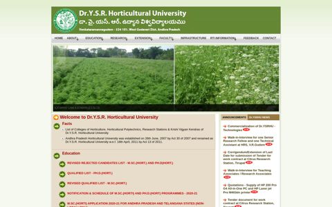 DR. YSR Horticultural University