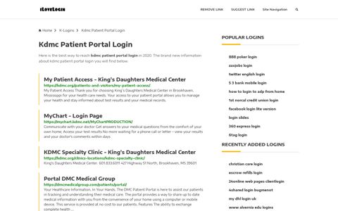 Kdmc Patient Portal Login ❤️ One Click Access - iLoveLogin