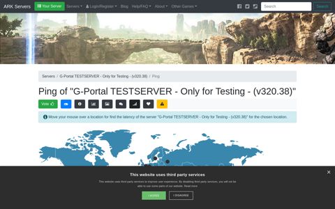 Ping information for G-Portal TESTSERVER - Only for Testing ...