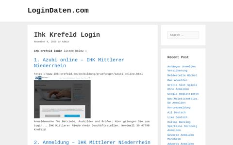 Ihk Krefeld - Azubi Online - Ihk Mittlerer Niederrhein - LoginDaten.com