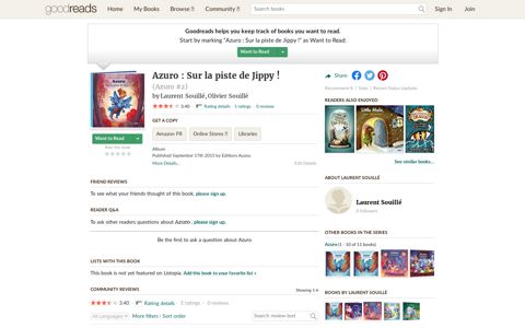 Azuro : Sur la piste de Jippy ! by Laurent Souillé - Goodreads