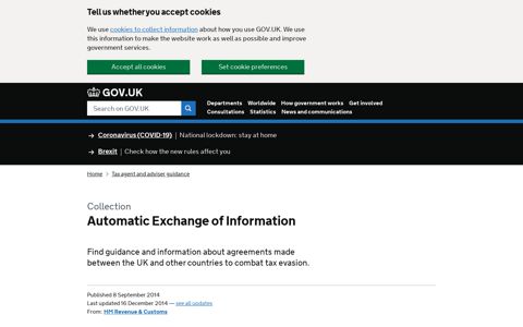 Automatic Exchange of Information - GOV.UK