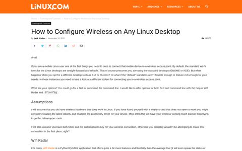 How to Configure Wireless on Any Linux Desktop - Linux.com