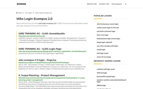 Wbs Login Ecampus 2.0 ❤️ One Click Access - iLoveLogin