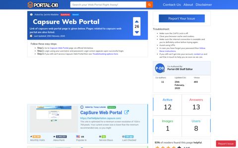 Capsure Web Portal - Portal-DB.live